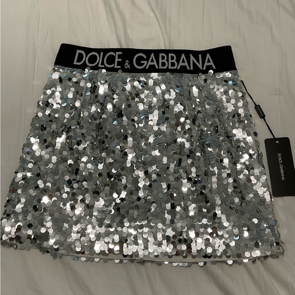 Dolce & Gabbana Sparkling Silver Mini Skirt - Picture 1 of 8